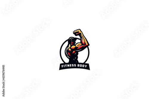 vector mascot fitness gym logo design