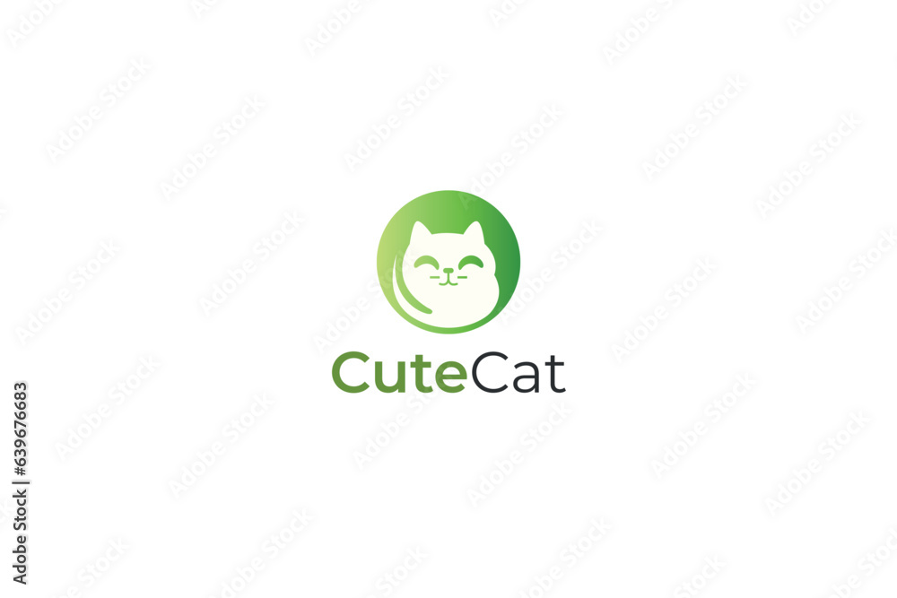 vector gradient cat logo design vector gradient cat logo design
