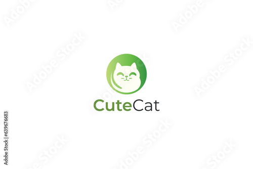 vector gradient cat logo design