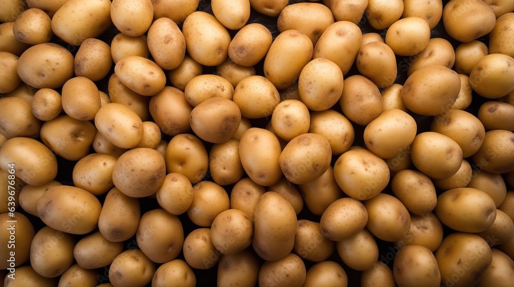 Fresh organic young potatoes sold on market Fresh organic young potatoes sold on market