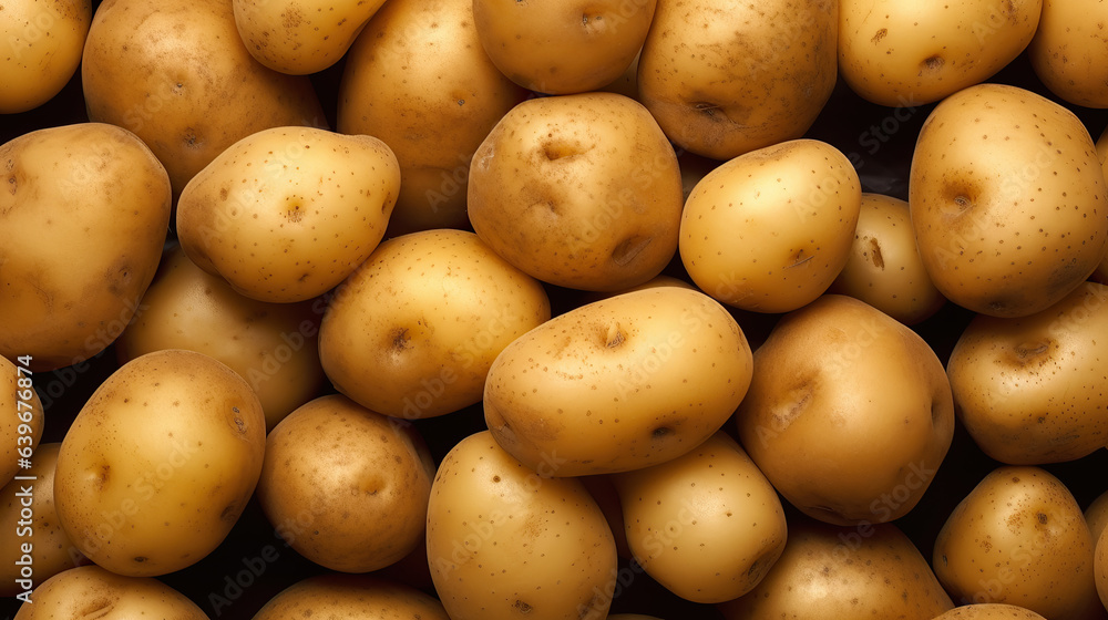 Fresh organic young potatoes sold on market Fresh organic young potatoes sold on market