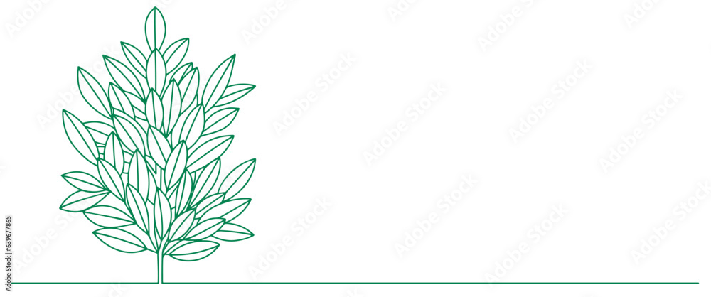 Vector Tree Line Green Green line drawing of tree . tree line art Vector illustration Stock ...