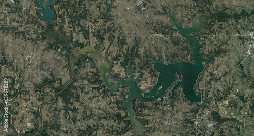 Lake Texoma USA Satellite Image photo