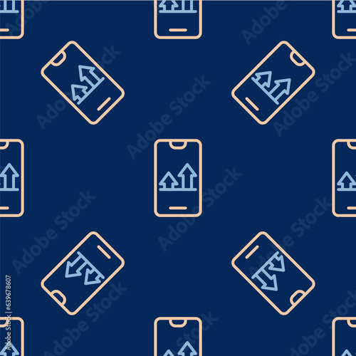 Line Online sports betting icon isolated seamless pattern on blue background. Sport bet bookmaker. Betting online make money. Vector