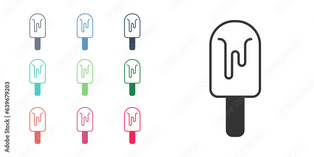 Black Ice cream icon isolated on white background. Sweet symbol. Set icons colorful. Vector Black Ice cream icon isolated on white background. Sweet symbol. Set icons colorful. Vector