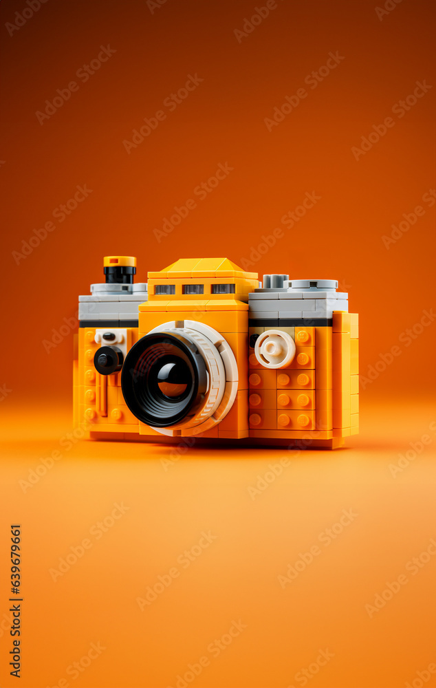 3D Toy camera made of plastic block toys