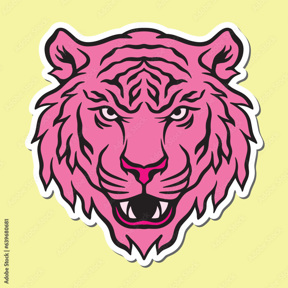 Fototapeta premium tiger head hand drawn illustrations for stickers logo tattoo etc