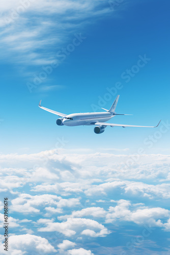 Aerial view of airplane in flight