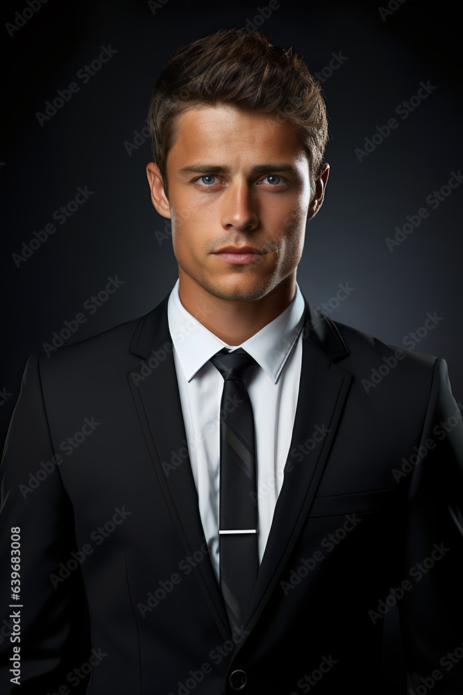 Portrait of a handsome man in a black suit Portrait of a handsome man in a black suit