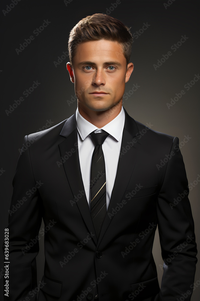 Portrait of a handsome man in a black suit Portrait of a handsome man in a black suit