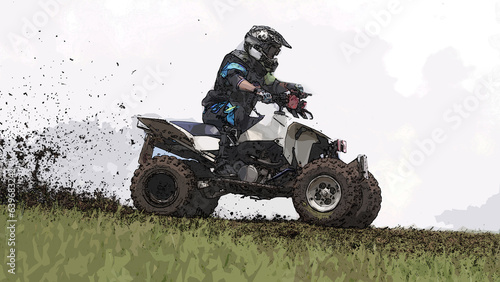 ATV Rider Racing Illustration