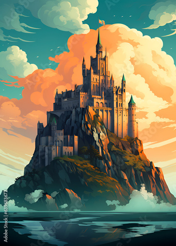 Travel poster - Castle landscape