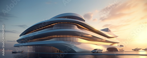 Giant modern smart house architecture. generative ai