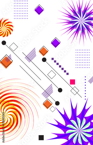 Abstract background with colorful geometric elements. Vector illustration for your design.