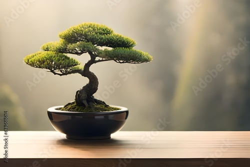 bonsai tree in a vase generated AI