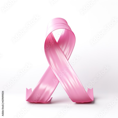 Pink crossed 3d ribbon on a white background breast cancer