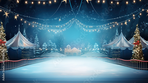 Ice rink Christmas background 