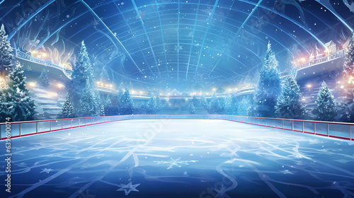 Ice rink Christmas background 