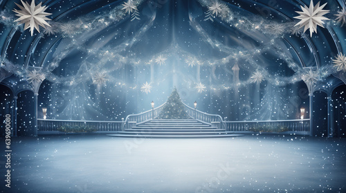 Ice rink Christmas background 