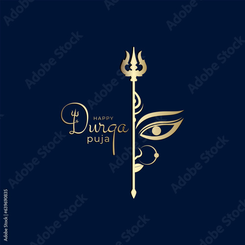 happy Durga puja illustrations. Durga Face. Subh Navratri