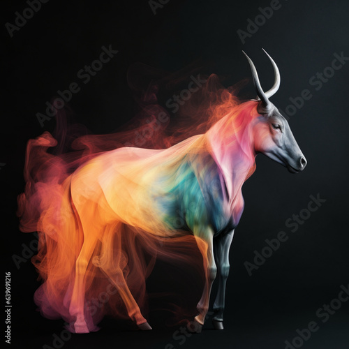 Multicolored Fantasy Wild Oryx in Abstract