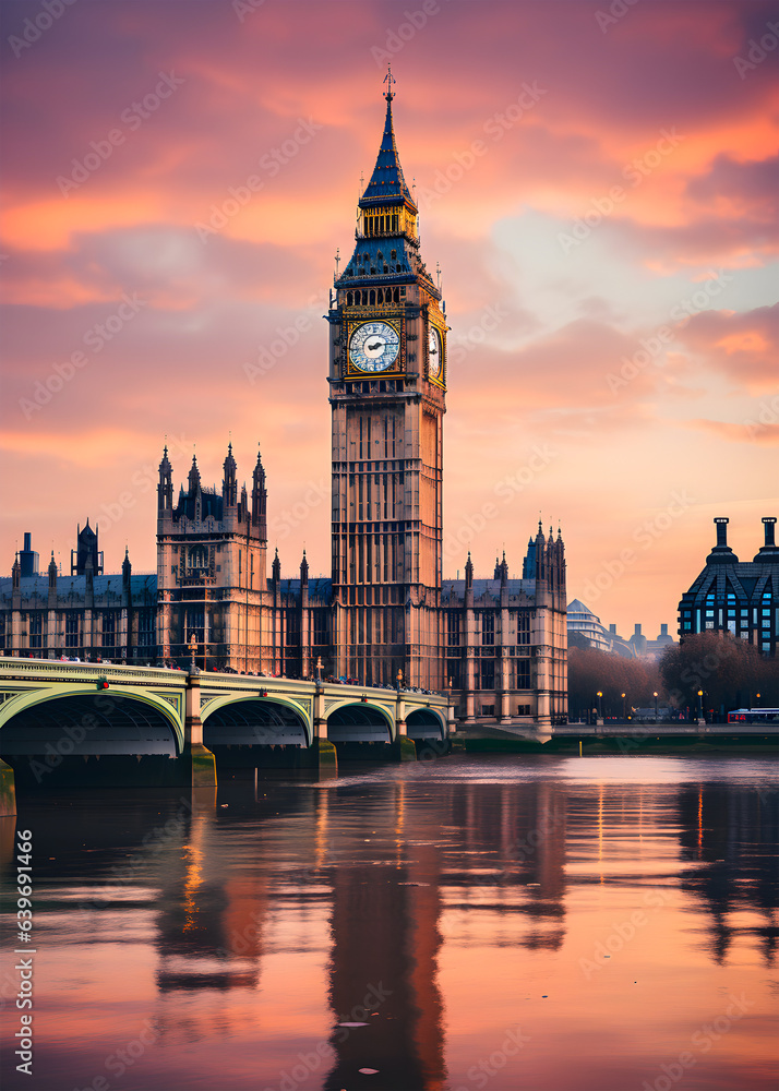 Travel poster - Big Ben landscape in London