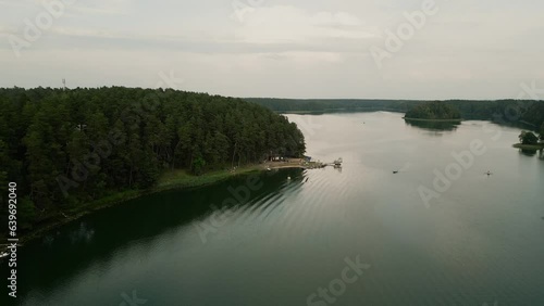 Flyover of the Forest Lake, Marina and beach