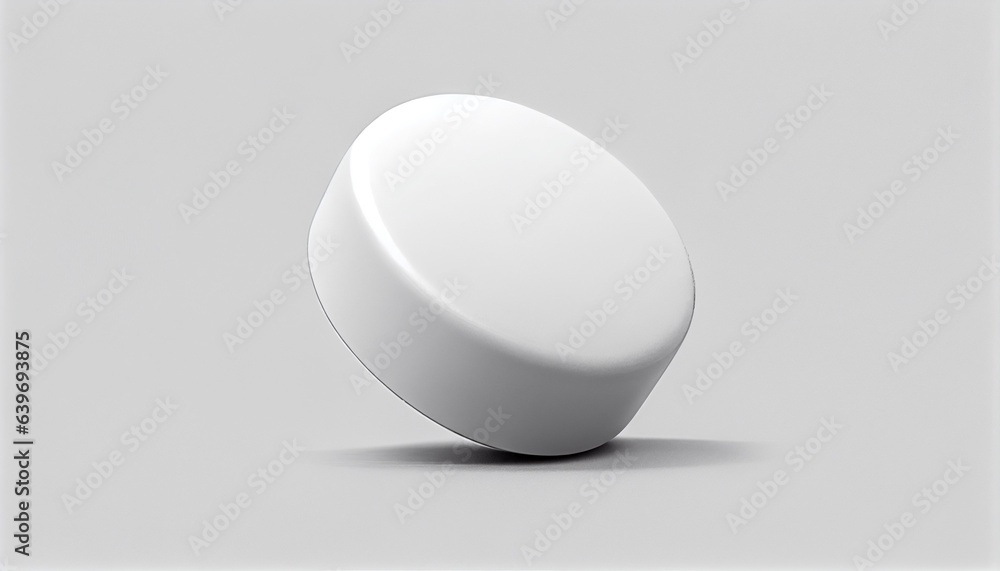 white pill on a white background. Generative in ai white pill on a white background. Generative in ai