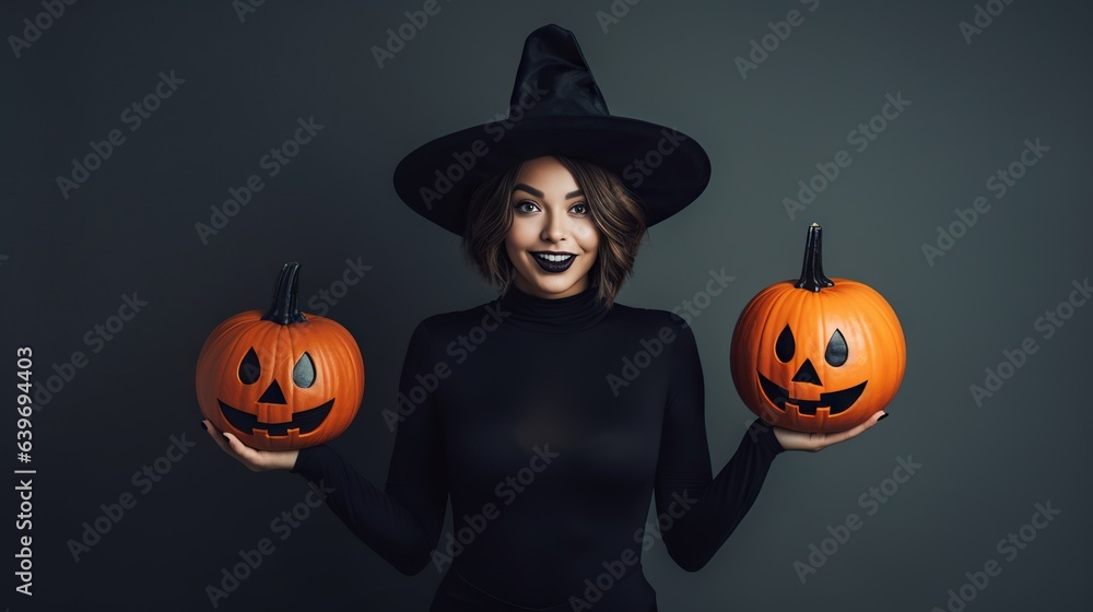 Young woman in halloween costume