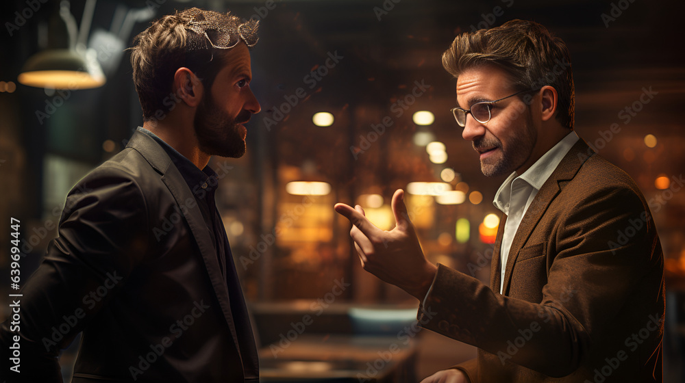 Intense Conversation Between Two Men