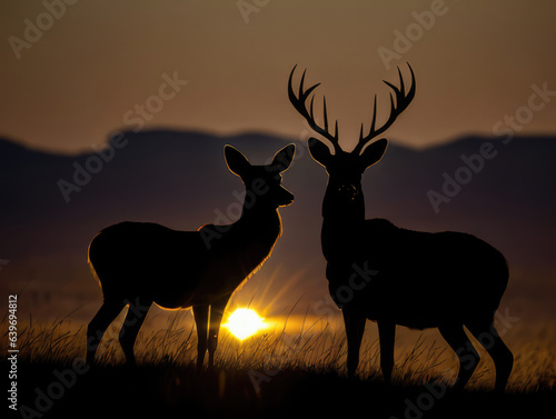 two majestic antelopes Gracefully Embracing Dusk  Serenity in th