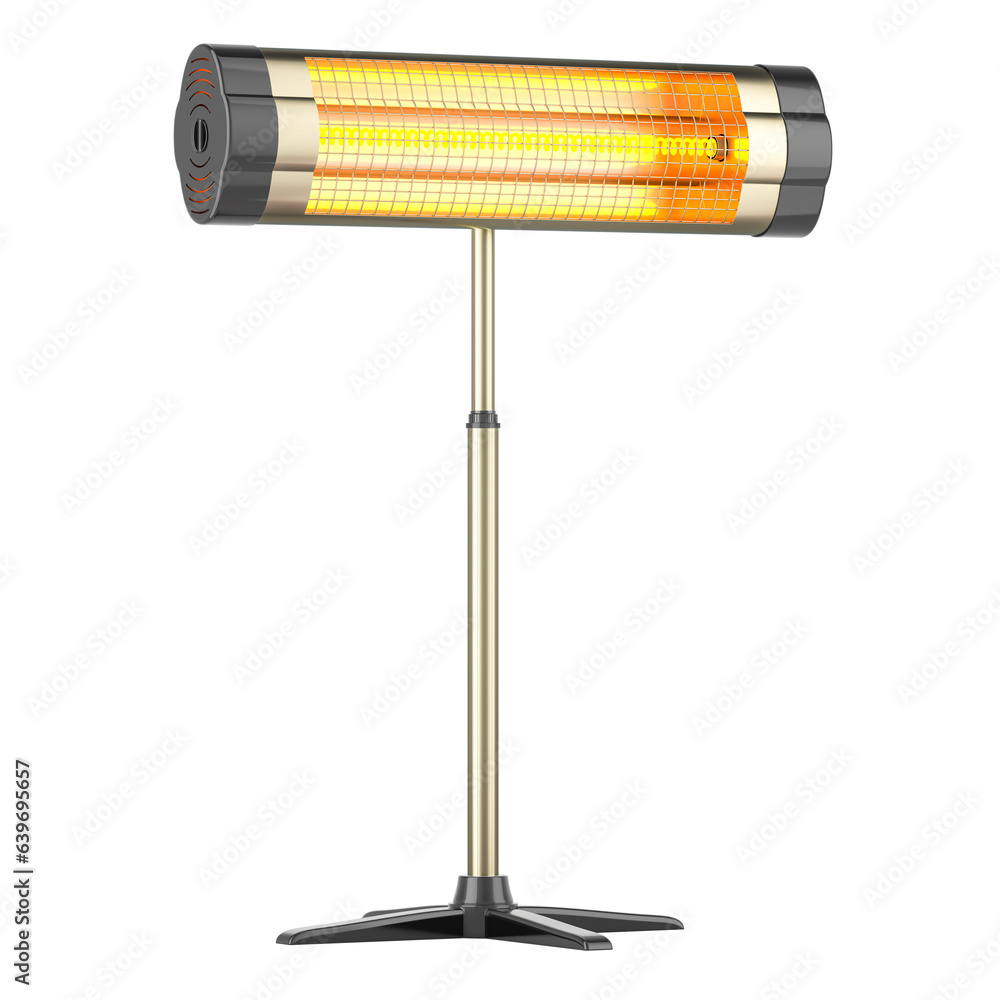 Infrared heater, halogen heater. 3D rendering isolated on transparent
