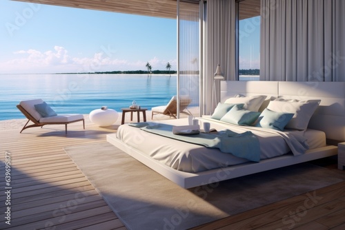 Coastal style interior design of modern bedroom © Interior Design