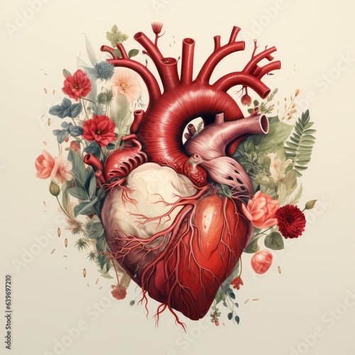 An artistic illustration of heart anatomy