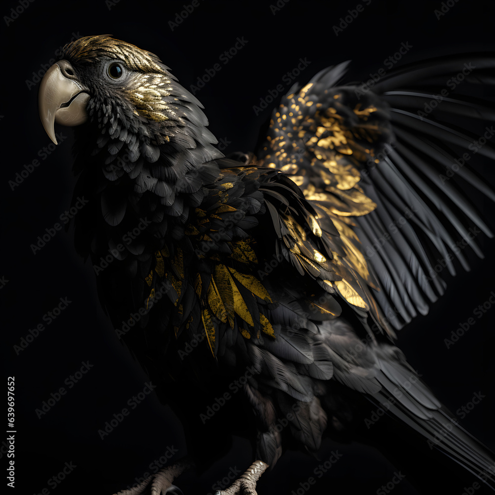 Obraz premium Black gold Parrot