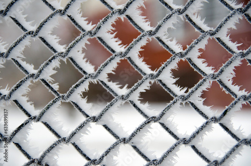 Icy metal grid