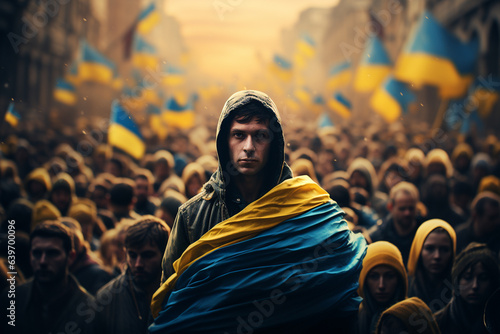 crowd of people on protest,ukrainians against war