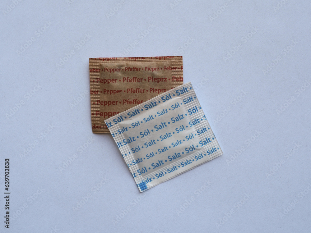 individual salt and pepper sachet individual salt and pepper sachet