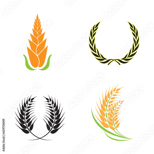 rice icon logo vector design template