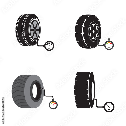 tire pressure icon logo vector design template