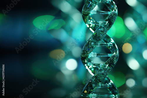 Sustainable Genetics: The Crucial Role of Green DNA in Environmental Balance. Plant\'s DNA helix as an essential part of the sustainability puzzle.