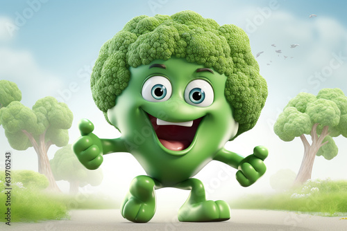 Cute, funny and emotional vegetables character animated,animated expressions, quirky expressions, playful expressions,. happy broccoli. © Ирина Батюк