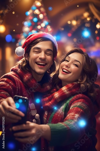 Festive Radiance A Digital Art Christmas Selfie (Generative AI)