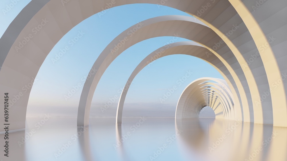 Abstract architecture background arched interior 3d render Abstract architecture background arched interior 3d render