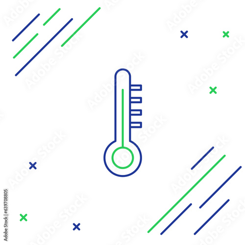 Line Meteorology thermometer measuring icon isolated on white background. Thermometer equipment showing hot or cold weather. Colorful outline concept. Vector