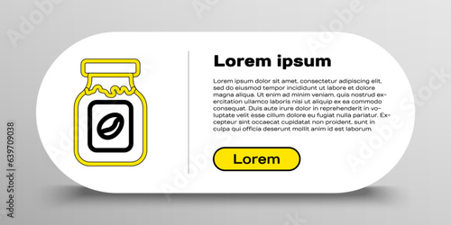 Line Coffee jar bottle icon isolated on white background. Colorful outline concept. Vector