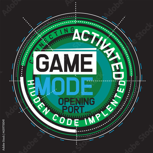 Typographic vector illustration of computer game theme . t shirt graphics