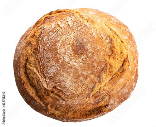 PNG. Round wheat bread with cracked crust
