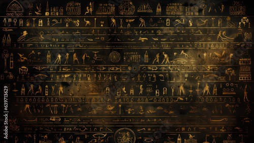Fotografia Ancient Egyptian hieroglyphs on ancient background created with Generative AI