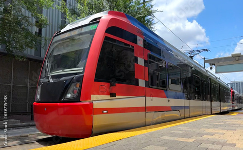 Metro Light Rail Train in Houston Texas